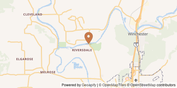 Map of North Umpqua River at Winchester, OR