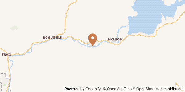 Map of Rogue River near McLeod, OR