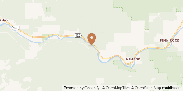Map of McKenzie River near Vida, OR