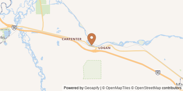 Map of Gallatin River at Logan, MT