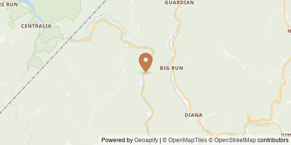 Map of Elk River below Webster Springs, WV